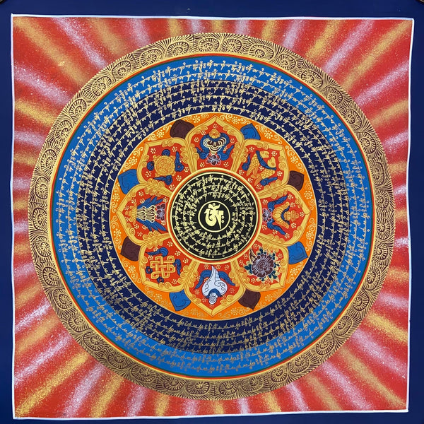 Om Mantra Mandala Thangka - Art Of Tibet