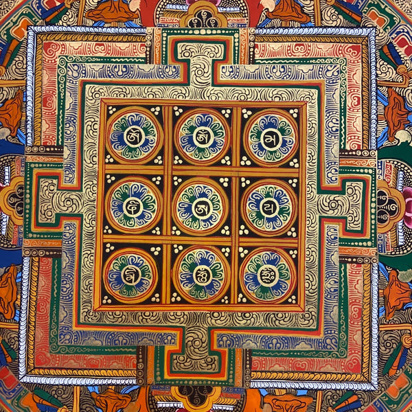Om Mantra Mandala Thangka - Art Of Tibet