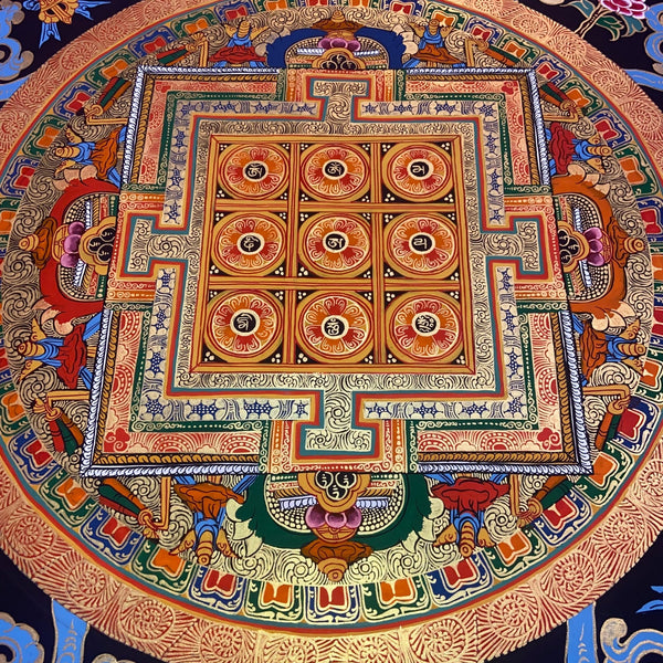 Om Mantra Mandala Thangka - Art Of Tibet