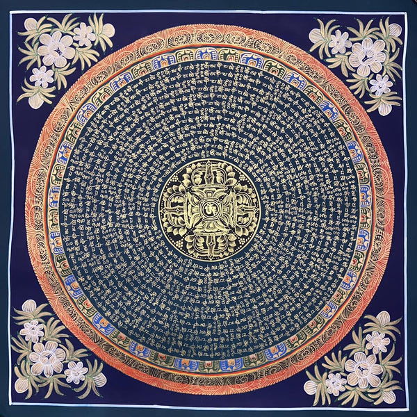 Om Mantra Mandala Thangka - Art Of Tibet