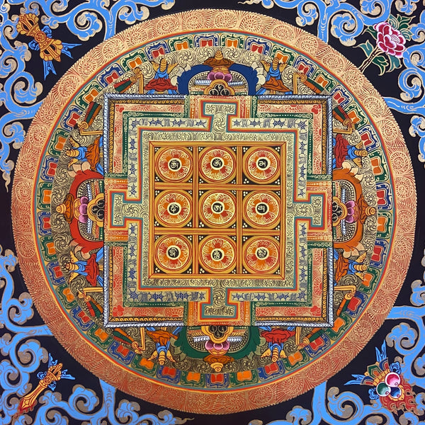 Om Mantra Mandala Thangka - Art Of Tibet