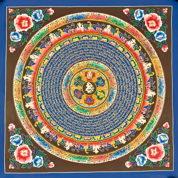 Om Mantra Mandala Thangka - Art Of Tibet