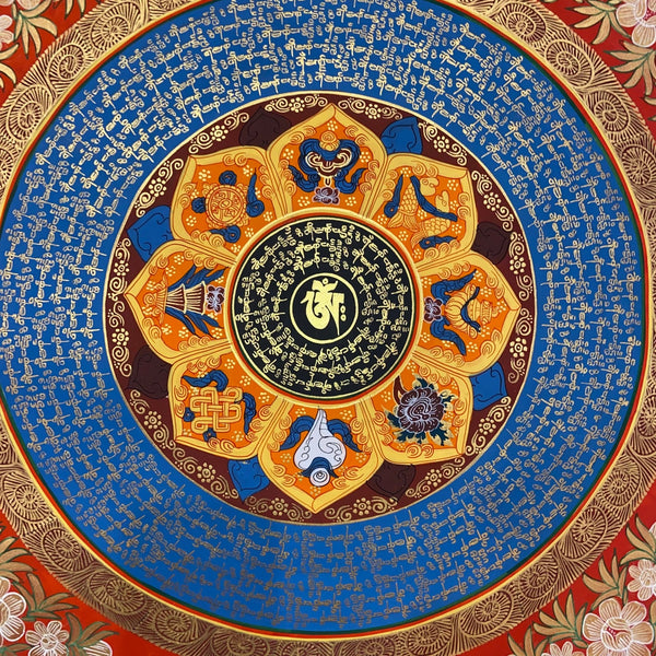 Om Mantra Mandala Thangka - Art Of Tibet