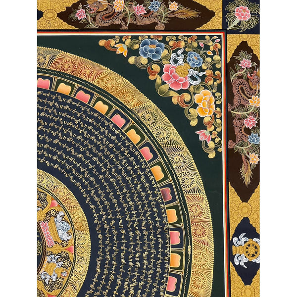 Om Mantra Mandala Thangka - Art Of Tibet