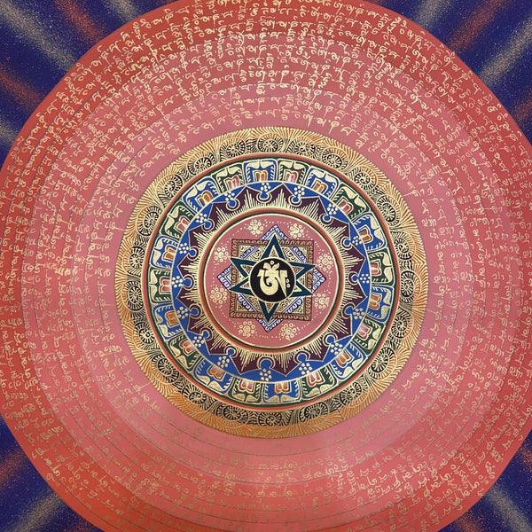 Om Mantra Mandala Thangka - Art Of Tibet