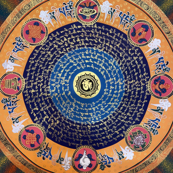 Om Mantra Mandala Thangka - Art Of Tibet