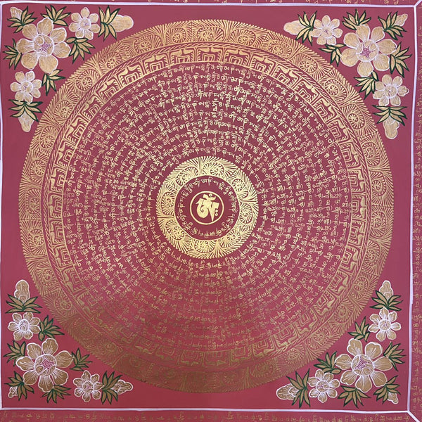 Om Mantra Mandala Thangka - Art Of Tibet