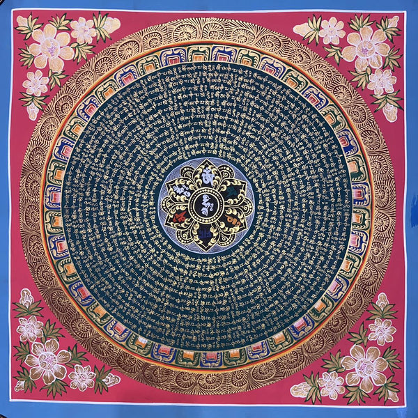 Om Mantra Mandala Thangka - Art Of Tibet