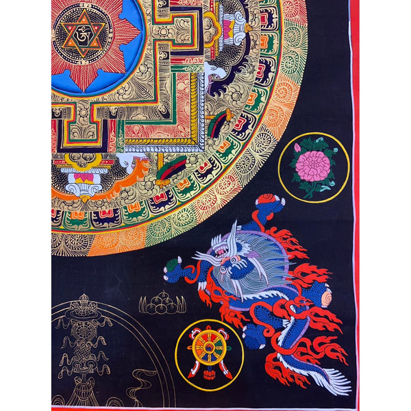 Om Mantra Mandala Thangka - Art Of Tibet