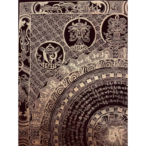 Om Mantra Mandala Thangka - Art Of Tibet