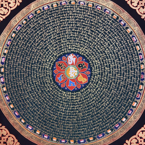 Om Mantra Mandala Thangka - Art Of Tibet