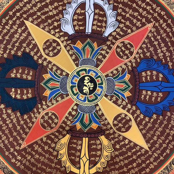 Om Mantra Mandala Thangka - Art Of Tibet