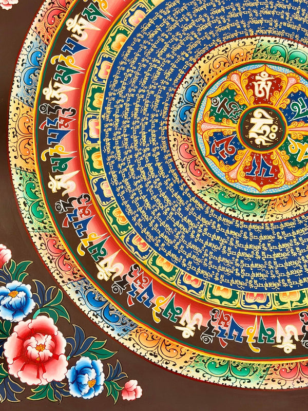 Om Mantra Mandala Thangka - Art Of Tibet