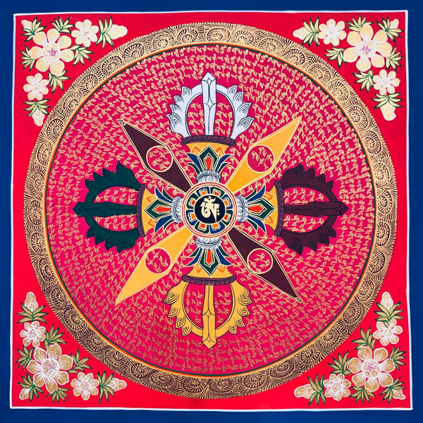 Om Mantra Mandala Thangka - Art Of Tibet