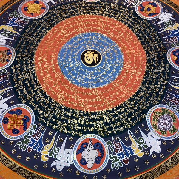 Om Mantra Mandala Thangka - Art Of Tibet