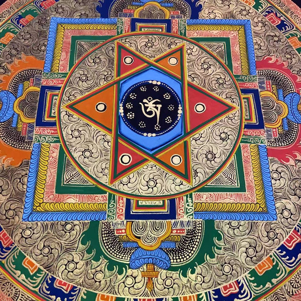 Om Mantra Mandala Thangka - Art Of Tibet