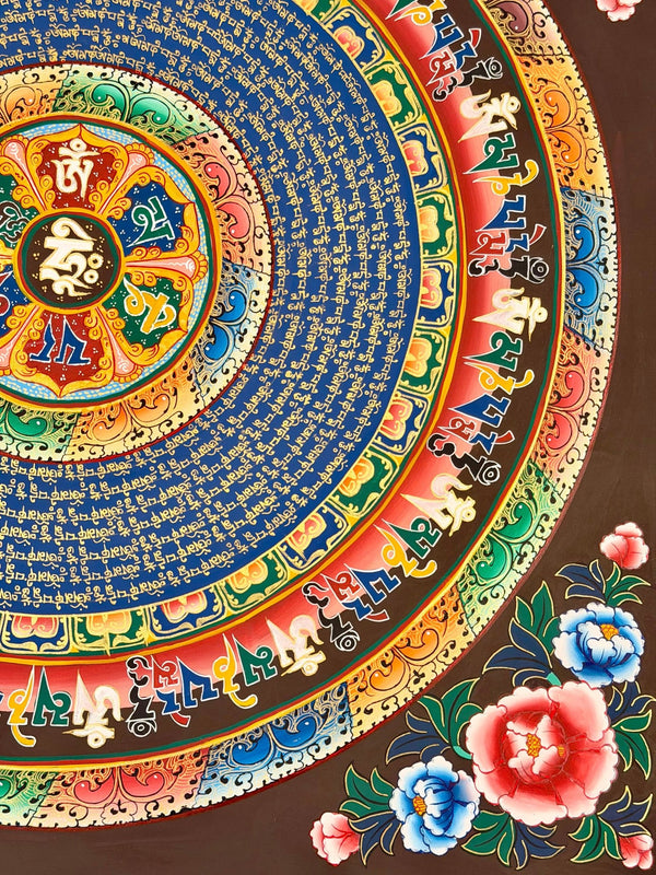 Om Mantra Mandala Thangka - Art Of Tibet