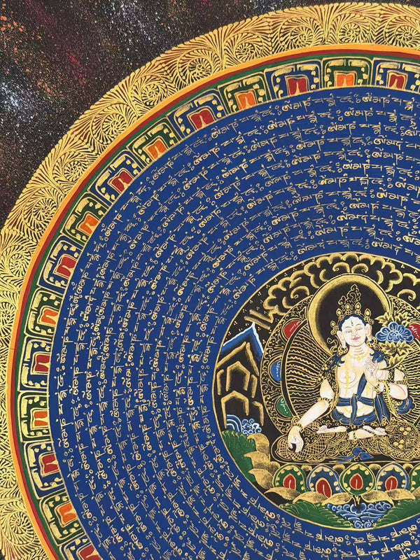 Om Mantra Mandala Thangka - Art Of Tibet