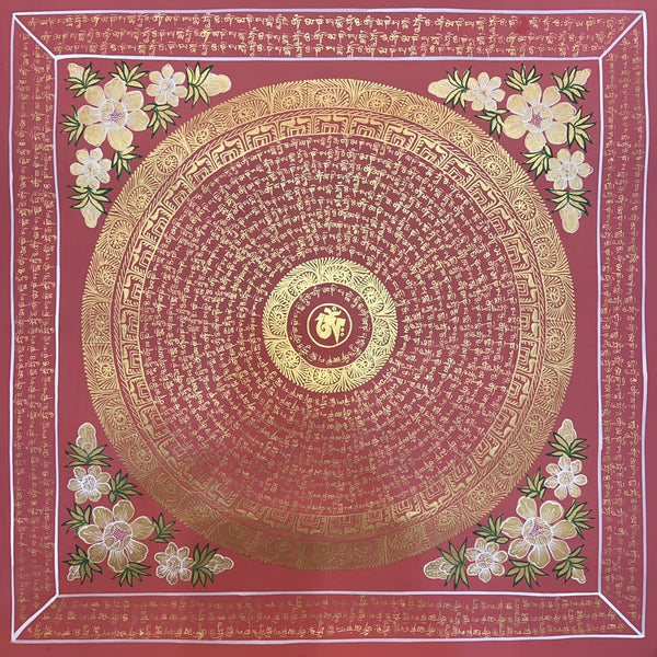 Om Mantra Mandala Thangka - Art Of Tibet