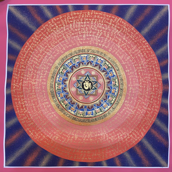 Om Mantra Mandala Thangka - Art Of Tibet