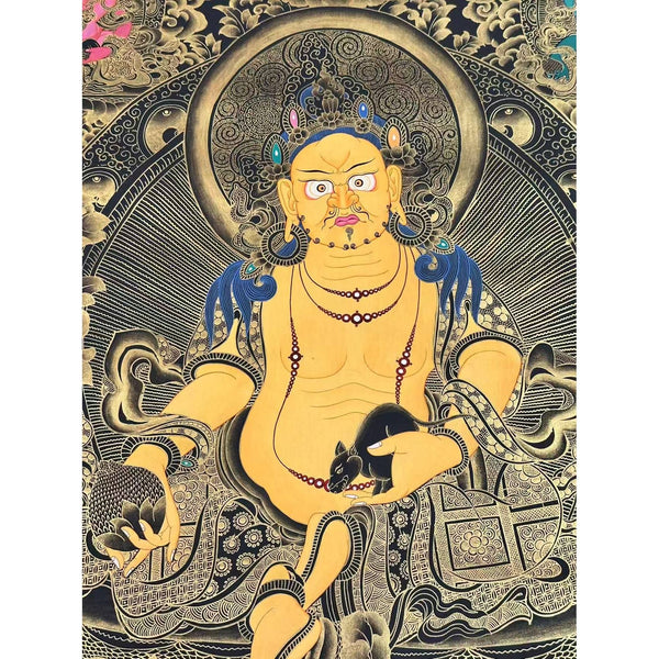 Pancha(Five) Jambhala Large Thangka - Art Of Tibet
