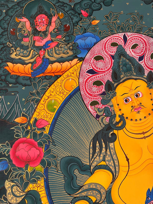 Pancha(Five) Jambhala Large Thangka - Art Of Tibet