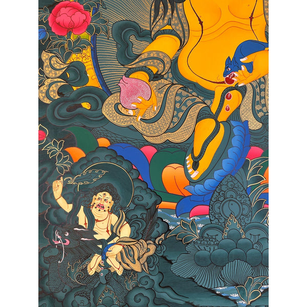 Pancha(Five) Jambhala Large Thangka - Art Of Tibet