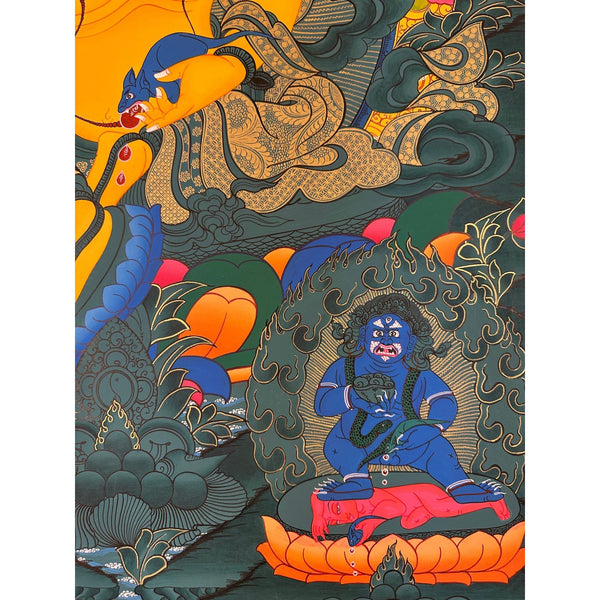 Pancha(Five) Jambhala Large Thangka - Art Of Tibet