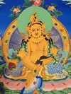 Pancha(Five) Jambhala Thangka - Silk Framed - Art Of Tibet