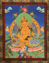 Pancha(Five) Jambhala Thangka - Silk Framed - Art Of Tibet