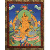 Pancha(Five) Jambhala Thangka - Silk Framed - Art Of Tibet