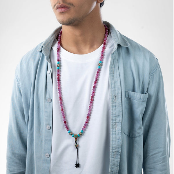 Pink Agate Neutralizer Mala - Art Of Tibet
