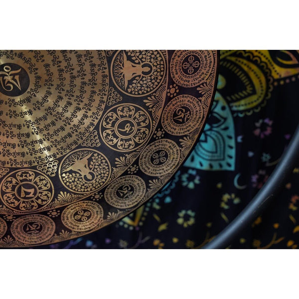 Tibetan Om Mantra Buddha Carving Gong