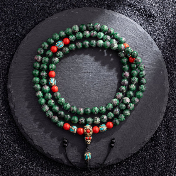 Ruby Zoisite Vitality Mala - Art Of Tibet