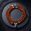 Rudraksha Mala with Labradorite Pendant - Art Of Tibet
