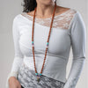 Rudraksha Mala with Labradorite Pendant - Art Of Tibet