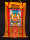 Shakyamuni Buddha Thangka - Silk Framed - Art Of Tibet