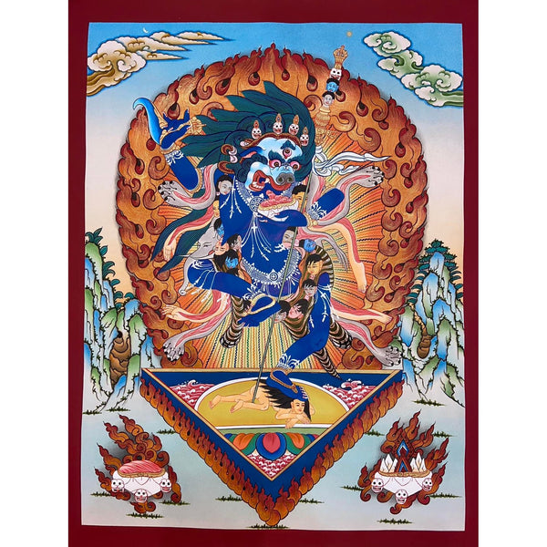 Simhamukha Thangka - Art Of Tibet
