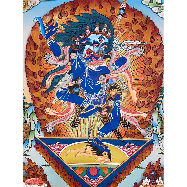 Simhamukha Thangka - Art Of Tibet
