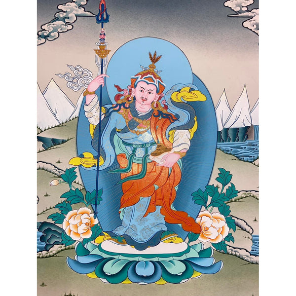 Standing Guru Rinpoche Padmasambhava Thangka - Art Of Tibet