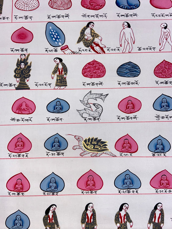 Tibetan Medical Thangka - Human Birth Cycle - Art Of Tibet