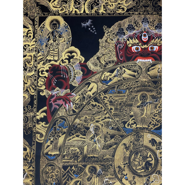 Wheel Of Life Masterpiece Large Thangka - Art Of Tibet