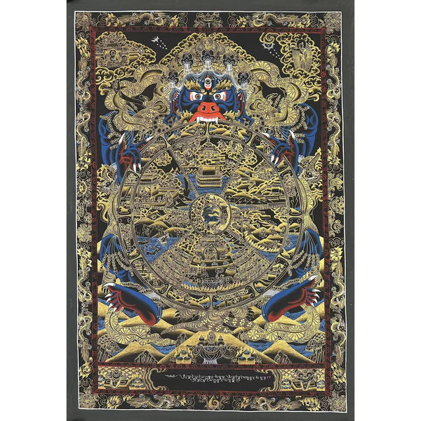 Wheel Of Life Masterpiece Large Thangka - Art Of Tibet
