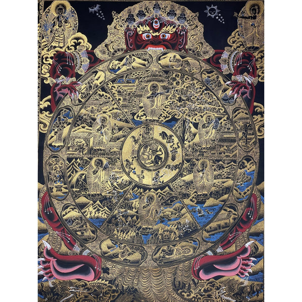 Wheel Of Life Masterpiece Large Thangka - Art Of Tibet
