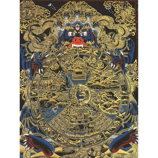 Wheel Of Life Masterpiece Large Thangka - Art Of Tibet