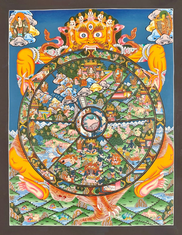 Wheel Of Life Masterpiece Large Thangka - Art Of Tibet