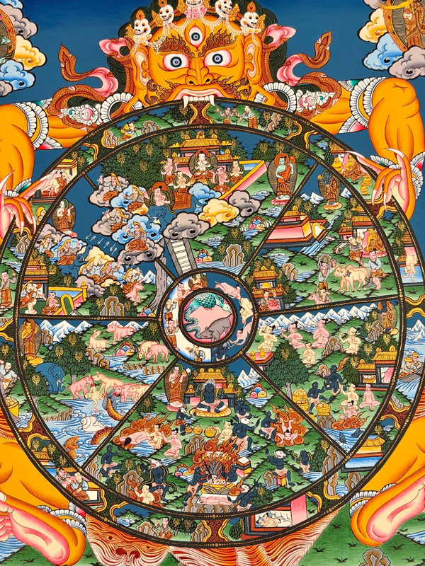 Wheel Of Life Masterpiece Large Thangka - Art Of Tibet