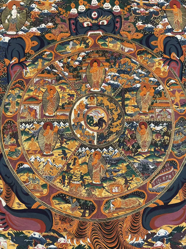 Wheel Of Life Masterpiece Large Thangka - Art Of Tibet