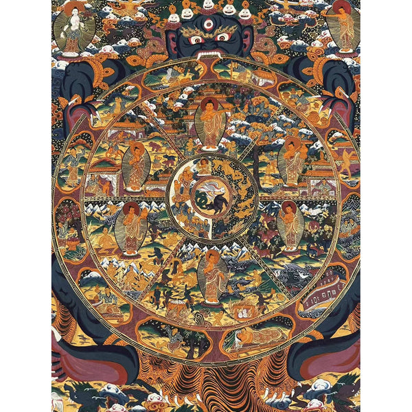 Wheel Of Life Masterpiece Large Thangka - Art Of Tibet