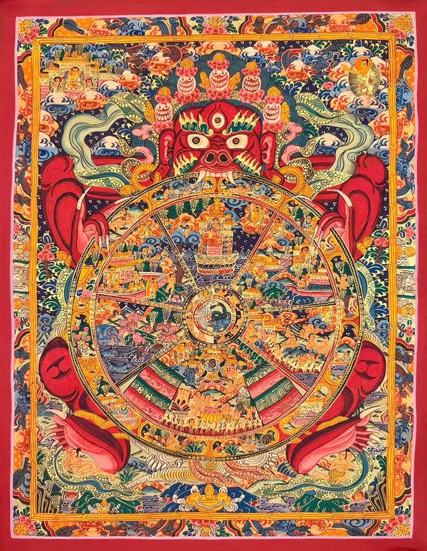 Wheel Of Life Masterpiece Thangka - Art Of Tibet